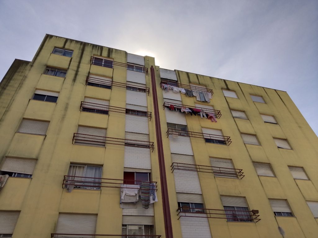 Public housing block from 1990 in Bairro Da Boavista, Lisbon. This block will remain in place, as additional dwellings are built in the same area.